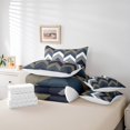 thumbnail image 4 of Erosebridal Blue Geometric Bedding Sets King Size, Chic Minimalst Comforter Sets with Sheets, Abstract Decor, Reversible 7-Piece, 4 of 5