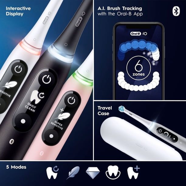 Oral-B iO Series 6s ブラックラバ Oral-B iO Series 6 Electric Toothbrush with Brush Head, Black Lava