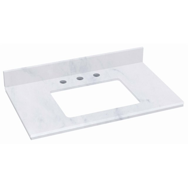 30.5-in. W 18.75-in. D Stone Top In Bianca Carara Color For 3H8-in. Faucet AI-676