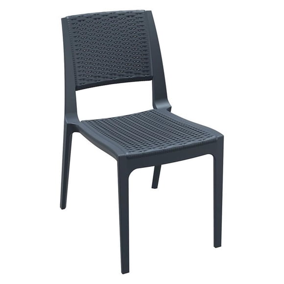 Compamia Verona Chaise de Salle à Manger de Patio Aspect Osier en Gris Foncé