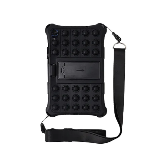 Case for Lenovo Tab M8 FHD TB-8705F 8.0 inch Push Bubble Fidget Toy Silicon Kids Tablet Cover for Lenovo Tab M8 HD TB-8505F Case Black-Strap-Pen M8 TB-8705 8505 8506