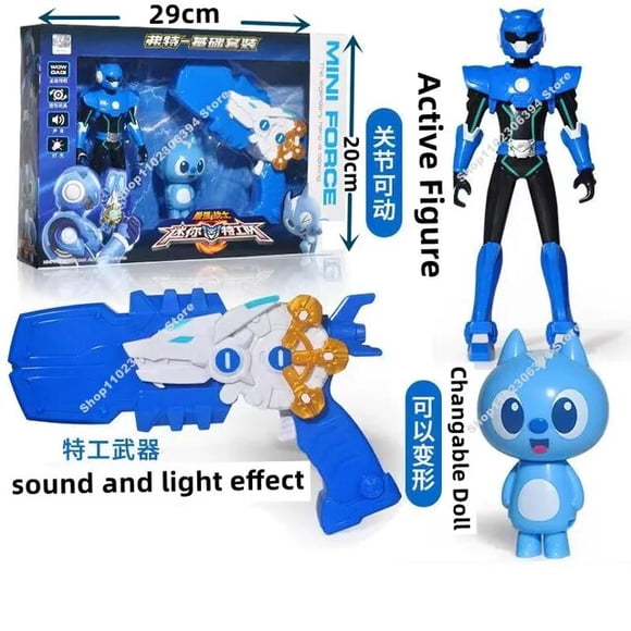 Figurines d'Action DMH MiniForce X Weapon Mini Force Agent Transformation avec Son et Lumière Montre Robots de Déformation Jouets pour Enfants Cadeaux