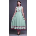 thumbnail image 2 of Bimba Robe Anarkali Florale Pastel Menthe Col Mandarin Sans Manches Kurtis pour Femmes Imprimé Robe Maxi X-Small, 2 of 6