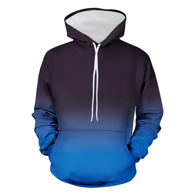 Chandail à Capuchon Dégradé pour Hommes, Imprimé 3D Non Positionné, Chandail Décontracté à Manches Longues, Haut, Chandail