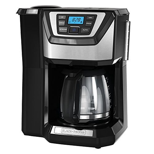 BLACK+DECKER Cafetière 12 Tasses Mill and Brew, Noire, CM5000B