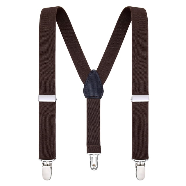 Buyless Fashion Adjustable Suspenders for Kids Toddlers Baby Elastic Solid Color 1 Inch - Y Back Design