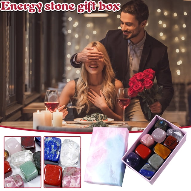 Agiferg Natural Polished Stone Set with Box Polished Crystals For Crystal Healing