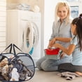 thumbnail image 1 of Mesh Laundry Hamper, Wide Opening With Side Pocket, Breathable Sturdy Foldable Space Saving, For Laundry Clothes Storage, Portable Travel Companion, Easy To Store, 1 of 7