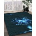 thumbnail image 3 of Ahgly Company Machine Washable Indoor Square Transitional Night Black Area Rugs, 7' Square, 3 of 7