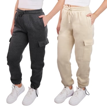 SPXTREME [2 Pack] Pantalon de Jogging Cargo pour Femme en Molleton Doux à Taille Ajustable, Tailles P - 2TG