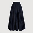 thumbnail image 4 of Besolor Maxi Skirts for Women 2025 Summer Elastic Waist Drawstring Ruffle Tiered a Line Flowy Beach Long Skirt, 4 of 4
