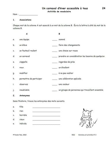 Poster Pals French (Fsl) Stories & Activities No.2 Classroom Reproducible Masters