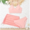 thumbnail image 2 of MIASHUI Kids Swimsuit Girls 3 Piece Bathing Suit Bikini Set with Ruched Cover Up Skirt,Light Pink,10-11 Years, 2 of 6