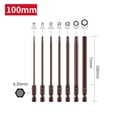 thumbnail image 5 of 100mm H1.5-H6 Alloy Steel Magnetic Hex Head Screwdriver Bits Screw Driver Tools, 5 of 5