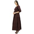 thumbnail image 3 of Bimba Robe Maxi d'Été en Coton à Manches 3/4 pour Femme, Taille à Cordon, 3 of 8