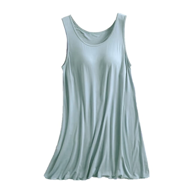 Pyjama de Noël pour Femmes Bretelles de Pyjama pour Femmes Grande Taille Robe d'Intérieur pour Femmes Courte Robe de Pyjama avec Coussinet de Poitrine Style Mince Débardeur Intégré Couleur Manches Mi-Longues Intégrées Nuisette Vintage