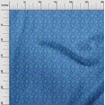 thumbnail image 3 of oneOone Polyester Spandex Medium Blue Fabric Floral Craft Projects Decor Fabric Printed By The Yard 56 Inch Wide, 3 of 5