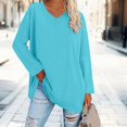 thumbnail image 2 of Breezora Tunique à Col Rond Oversize pour Femmes, Manches Longues, Chemise Rayée, Blouse Douce à Coupe Ample, Tenue Décontractée Décontractée, Confort Quotidien 2026, Taille g, Bleu, 2 of 5