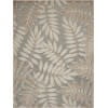 Home Roots Outdoor Natural Leaves Area Rug, 8' x 11', Distressed Dove Gray, 1 Count