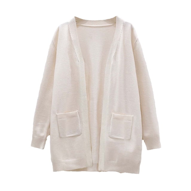 fatyb Girls Long Sleeve Cardigans Open Front Oversized Sweaters Casual Loose Outwear Coats with Pockets