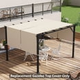 thumbnail image 2 of Outsunny 2 Pcs Auvent de Pergola 16 x 4 Pi, Protection UV pour Pergola, Kaki, 2 of 10