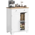 thumbnail image 1 of HOMCOM Rubber Wood Top Kitchen Cupboard Side Cabinet w/Adjustable Shelf, 1 of 10