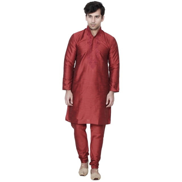 Maple Clothing Kurta Pyjama pour Homme Inde Vêtements d'Arts (Bordeaux, TG)