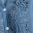 thumbnail image 5 of Leutsin Women Ladies Large Size Button Solid Lace V-Neck Long Sleeve Shirt Blouse, 5 of 5