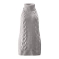 thumbnail image 1 of KHONTS , Chandail d'Anime pour Femme, Robe Tricotée à Col Roulé Japonaise, Chandail Sans Dos, Gilet Sans Manches Gris G, 1 of 4