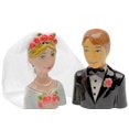 thumbnail image 1 of Appletree Design Bride and Groom Salt and Pepper Set, 2-7/8-Inch, 2-3/4-Inch, 1 of 3