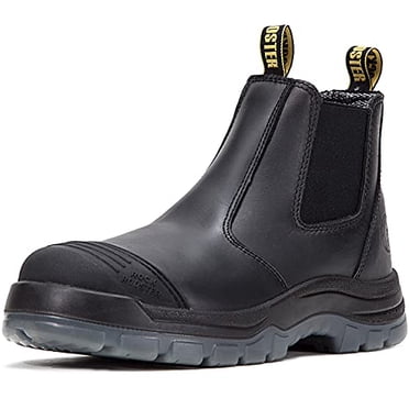 ROCKROOSTER Work Boots for Men, 6 inch Steel Toe, Slip On Safety Leather Chelsea Durable and Comfortable Work Shoes (AK227 US 8.5)