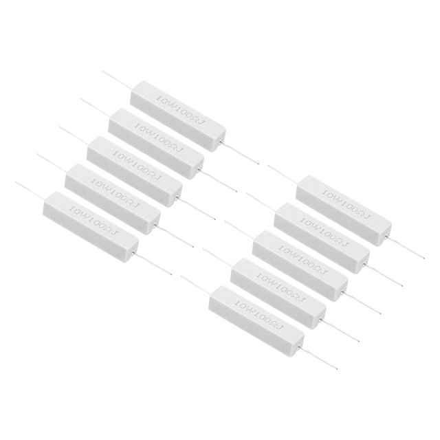 Unique Bargains 10Pcs 100 Ohm Resistors, 10W Ceramic Cement Resistor Power Cement Resistor Kit Tolerance 5% for Power Adapters Audio