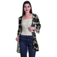 thumbnail image 2 of Moomaya Cardigan Court Imprimé en Georgette de Viscose à Manches Longues pour Femmes, 2 of 5