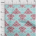 thumbnail image 1 of oneOone Tissu Popeline de Coton Imprimé Ikat Tourbillon & Paisley BTY 56 Pouces de Large, 1 of 4