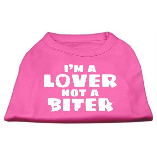 I'm A Lover Not A Biter Screen Printed Dog Shirt Bright Pink Xxl (18)