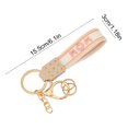 thumbnail image 3 of Short Fabric Embroidered Keychain for Mother's Day, Handmade Crochet Design with Leather Details, Measuring 15.5x3x1cm, Ideal as Key Accessory or Gift, 3 of 6