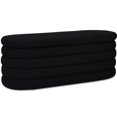 thumbnail image 1 of Fuji 49" Upholstered Oval Storage Bench Ebony Black Boucle, 1 of 6