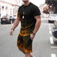 thumbnail image 2 of XZNGL Men Print Short Sleeves Casual Beach Short Sleeve Round-Neck Blouses & Sets, 2 of 5