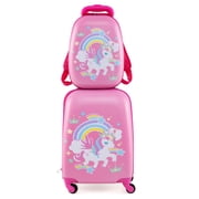 INFANS Luggage Set, 12’’ Travel Backpack and 16’’ Carry on Suitcase with Rolling Spinner Wheels, 2 Pcs Trolley Case Gift