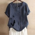 thumbnail image 1 of HWRETIE T-Shirt Imprimé pour Femme Col Rond Manches Courtes Ample Décontracté Blouse d'Été Hauts, 1 of 3