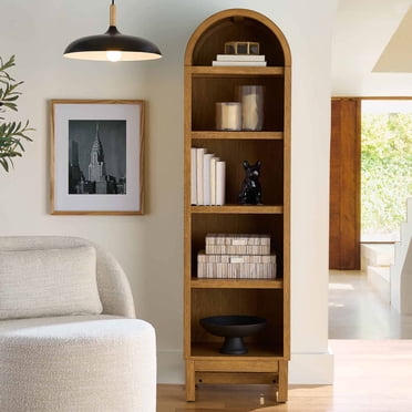 Better Homes & Gardens Juliet Narrow Arch Bookcase, Light Honey, for Adults