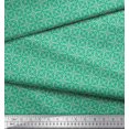 thumbnail image 3 of Soimoi Green Poly Georgette Fabric Arrow & Diamond Geometric Print Fabric by the Yard 52 Inch Wide, 3 of 5