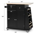thumbnail image 2 of Gymax Îlot de Cuisine Roulant Chariot Utilitaire Armoire Rangement Porte-Épices Porte-Serviettes Noir, 2 of 10