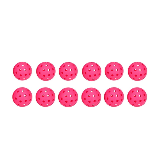 VONKY 12pieces Exquisite Workmanship Pickleball Balls For Outdoor Training Durable And Sturdy Competition Rose red
