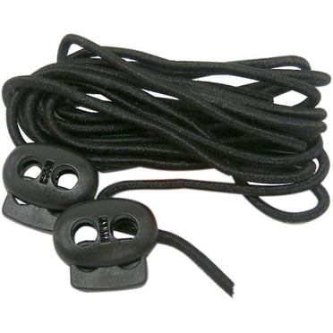 UNIQUE SPORT Elastic Cord 2 mm (0.08 in) × 1.5 m (0.08 in × 59 in) Black with 2 Stops