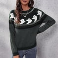 thumbnail image 4 of IROINID Pull à Col Rond pour Femme Imprimé Confortable Mi-Longue Manches Longues Halloween Loisirs Pull à Tricoter Tops, 4 of 4