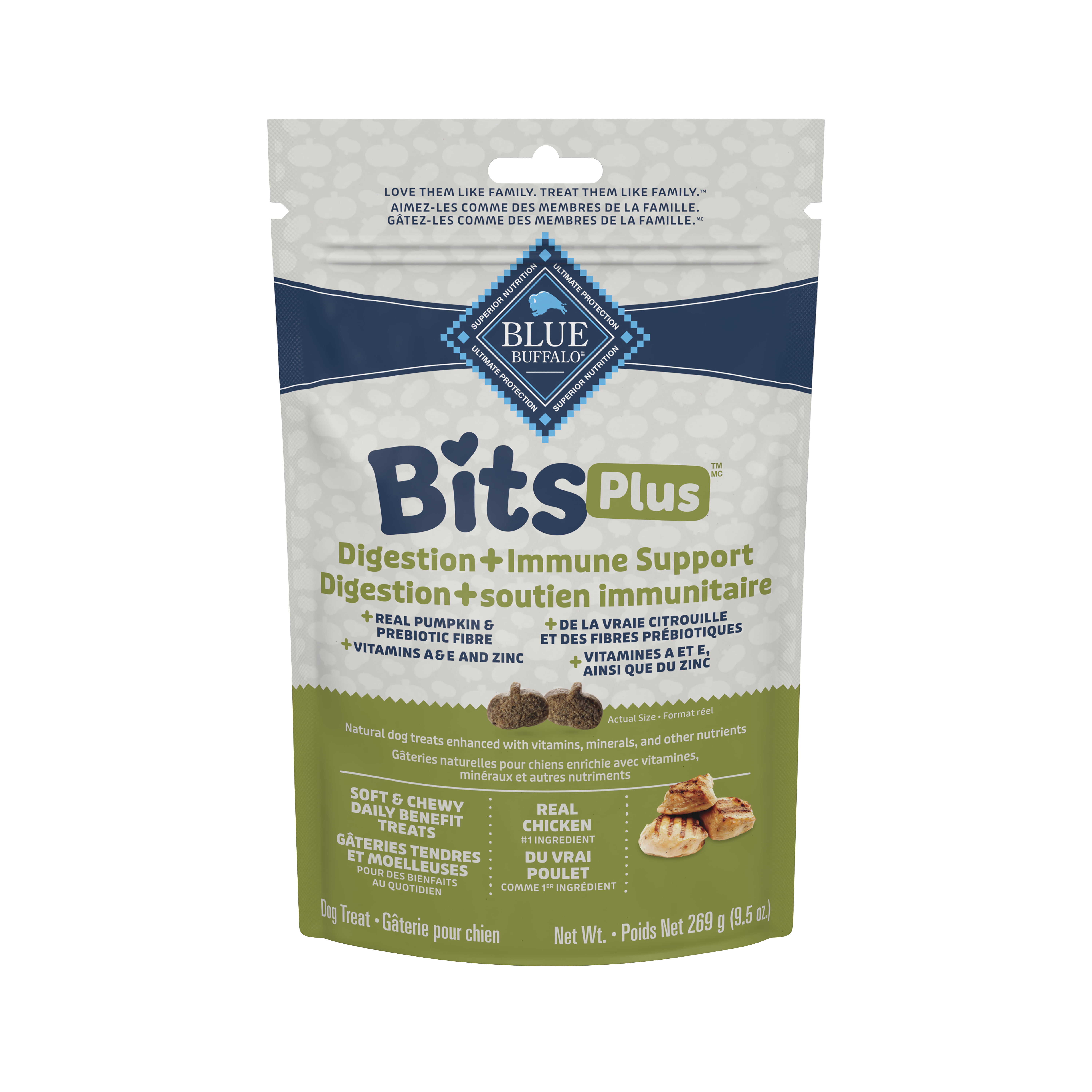 Blue Buffalo Bits Chicken and Pumpkin, Digestion & Immunity Dog, 269g