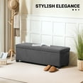 thumbnail image 4 of HOMCOM 44 Inches Storage Ottoman Bench with Lid, Legs, Foot Rest, Grey, 4 of 10