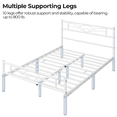 thumbnail image 3 of FullFurnique Metal Platform Bed Frame with Cloud Inspired Design Headboard, Full, White, 3 of 7