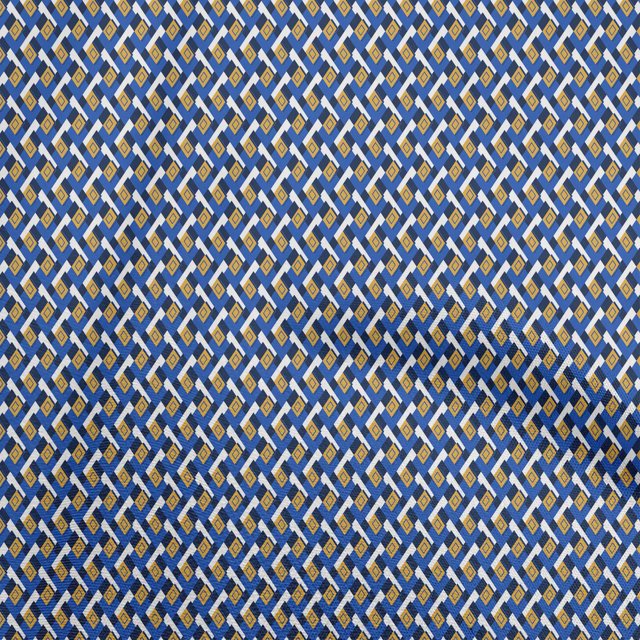 oneOone Cotton Poplin Blue Fabric Geometric Craft Projects Decor Fabric Printed By The Yard 56 Inch Wide